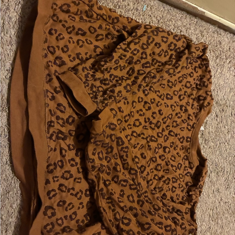 Leopard Print Brown Top